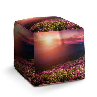Taburet Cube Rozkvetlá příroda: 40x40x40 cm Taburet Cube Rozkvetlá příroda: 40x40x40 cm