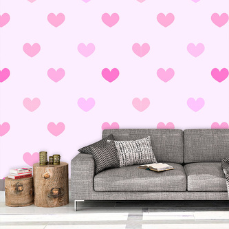 Tapeta Růžové srdce: 208x125 cm