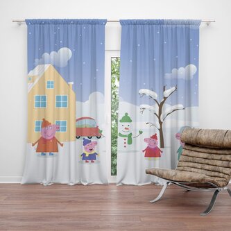 Závěs Prasátko Pepina Zima: 2ks 140x250cm Závěs Prasátko Pepina Zima: 2ks 140x250cm