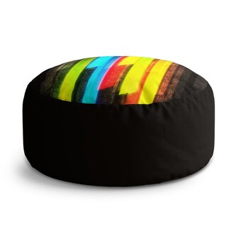 Taburet Circle Pruhová abstrakce: 38x48 cm