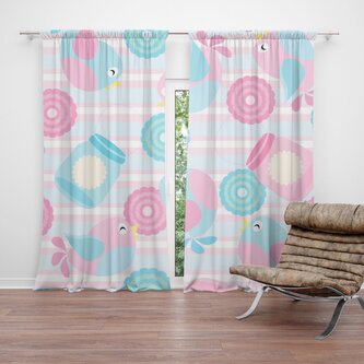 Závěs Roztomilí ptáčci: 2ks 140x250cm Závěs Roztomilí ptáčci: 2ks 140x250cm