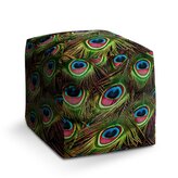 Taburet Cube Paví peří: 40x40x40 cm