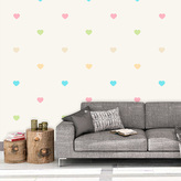Tapeta Barevná srdíčka na béžové: 125x75 cm