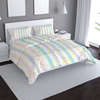 Povlečení Pruhy a tečky štětcem: 140x220 / 90x70