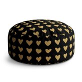 Taburet Circle Zlatá srdíčka: 38x48 cm