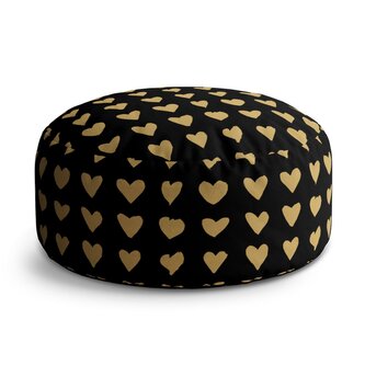 Taburet Circle Zlatá srdíčka: 38x48 cm