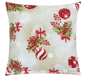 Povláček Vánoce - Koule a cesmína - 40x40 cm Povláček Vánoce - Koule a cesmína - 40x40 cm