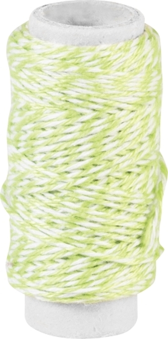 Provázek 100% bavlna 20m sv.zelený/bílý