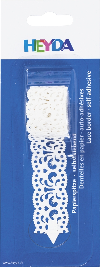 Bílá papírová samolepicí krajka filigran: délka 2m, šíře 24mm