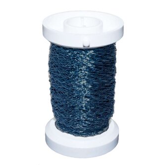 Modrý vlnkatý drát na plastové špulce, délka 50m, průměr 25g