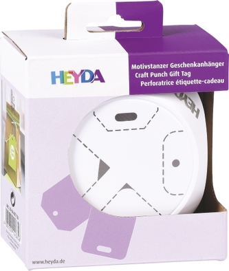 Děrovač flexi - pro děrování dárkových štítků, 2 motivy rohů, 2 motivy otvorů, vhodné pro kartičky od 120g do 220g