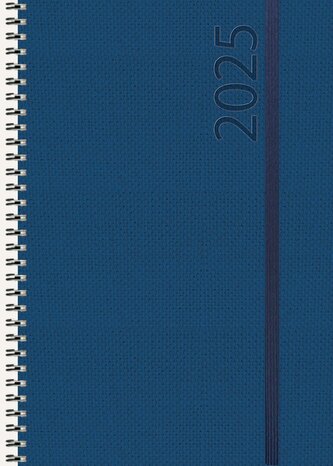 Buchkalender Wochentimer Spirale dunkelblau 2025