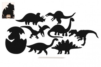 Škrabací obrázek 9ks výřez duhový dinosaurus 13-15cm