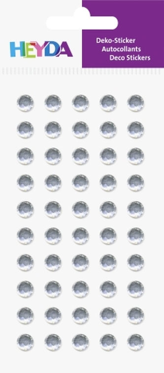 Samolepky kamínky kulaté čiré 50 ks