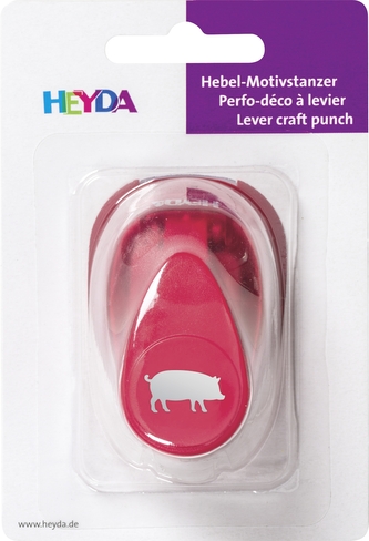 Děrovač červený - prase, velikost výseku cca 15mm. Pro papíry do gramáže 220 g/m2