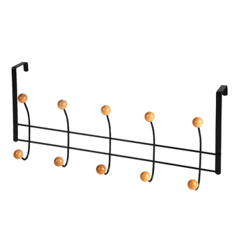 DOCHTMANN Věšák na dveře 10 háčků 48 x 4,5 x 21,5cm, černý DOCHTMANN Věšák na dveře 10 háčků 48 x 4,5 x 21,5cm, černý