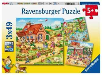 RAVENSBURGER Puzzle Prázdniny na venkově 3x49 dílků