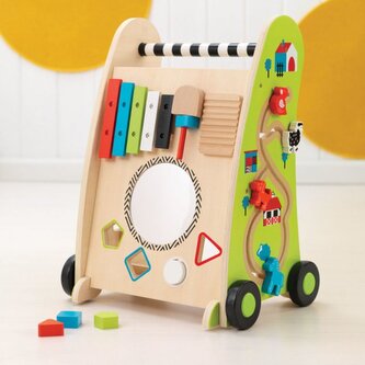 KIDKRAFT Chodítko dřevěné s motorickými aktivitami zelené