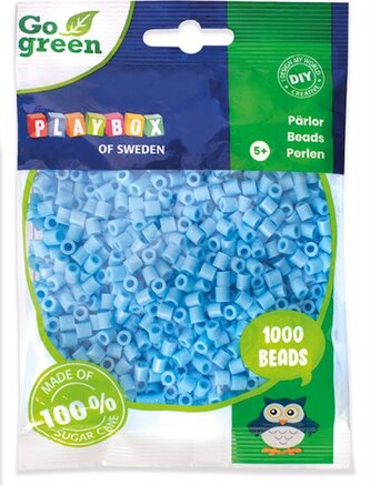 PLAYBOX Zažehlovací korálky Go Green - světle modré 1000ks