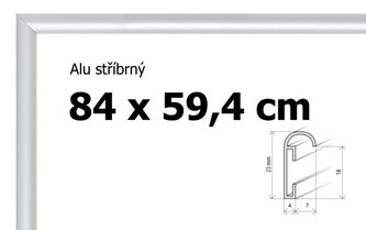 BFHM Hliníkový rám na puzzle 84x59,4cm - stříbrný