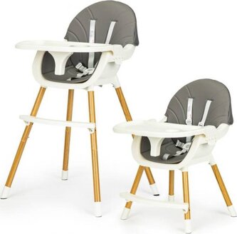 ECOTOYS Jídelní židlička 2v1 Šedá