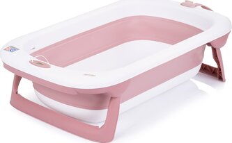 CHIPOLINO Skládací vanička Coral s teploměrem - růžová