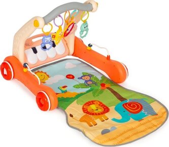 HUANGER Chodítko interaktivní s podložkou 2v1 - oranžové