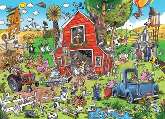 COBBLE HILL Puzzle DoodleTown: Šílená farma 1000 dílků