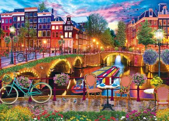 MASTERPIECES Puzzle Světla Amsterdamu 1000 dílků