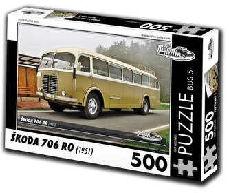 RETRO-AUTA Puzzle BUS č.5 Škoda 706 RO (1951) 500 dílků