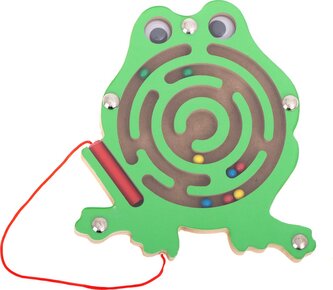 KIK Dřevěný magnetický labyrint Žába