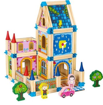 ECOTOYS Dřevěné kostky Domeček