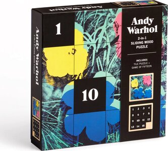GALISON Posuvné dřevěné puzzle Andy Warhol: Květiny 2v1 (16 dílků)
