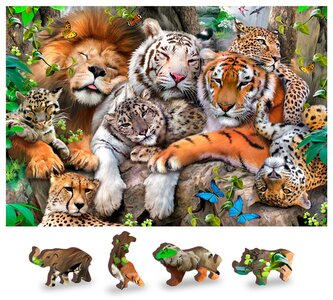 WOODEN CITY Dřevěné puzzle Čas na šlofíka 2v1, 150 dílků EKO