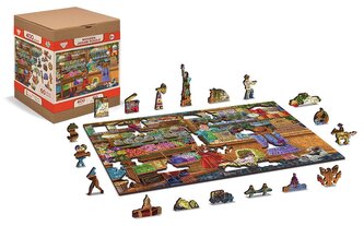 WOODEN CITY Dřevěné puzzle Sladké dobrodružství 2v1, 400 dílků EKO