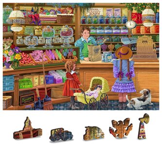 WOODEN CITY Dřevěné puzzle Sladké dobrodružství 2v1, 1000 dílků EKO