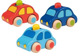 GOKI Dřevěné autíčko s houkačkou 1 ks (mix)