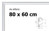 BFHM Hliníkový rám na puzzle 80x60cm - stříbrný