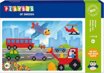 PLAYBOX Zažehlovací korálky Sada Dopravní prostředky 4000ks