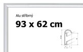 BFHM Hliníkový rám na puzzle 93x62cm - stříbrný