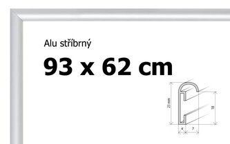 BFHM Hliníkový rám na puzzle 93x62cm - stříbrný
