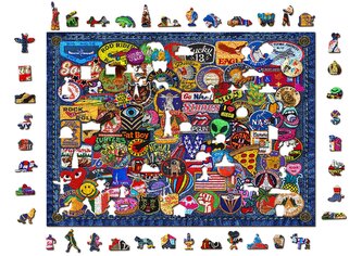 WOODEN CITY Dřevěné puzzle Bláznivá záplata 2v1, 1010 dílků EKO