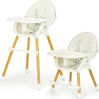 ECOTOYS Jídelní židlička 2v1 Béžová