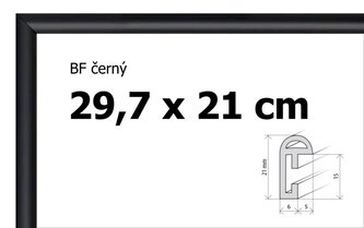 BFHM Plastový rám 29,7x21cm A4 - černý