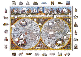 WOODEN CITY Dřevěné puzzle Antická mapa Nova Terrarum 2v1, 1010 dílků EKO