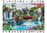 WOODEN CITY Dřevěné puzzle Vodopády v japonské zahradě 2v1, 2000 dílků EKO