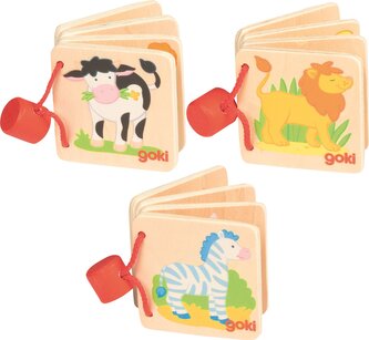 GOKI Dřevěná miniknížka 1 ks (mix)