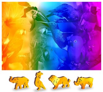 WOODEN CITY Dřevěné puzzle Ptačí ráj 2v1, 75 dílků EKO