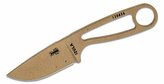 ESEE IZULA-DE-KIT Dark Earth nôž na krk 7,3 cm, uhlíková oceľ, hnedá, puzdro, súprava na prežitie