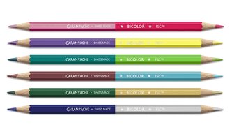 Pastelky "Bicolor", 6 ks, 12 barev, CARAN D'ACHE 1284.506